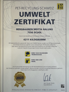 PET Umwelt Zertifikat