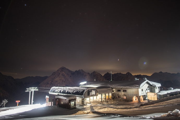 Bergstation Abend