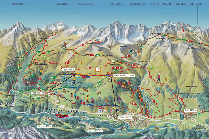 Panoramakarte Ausschnitt Sommer