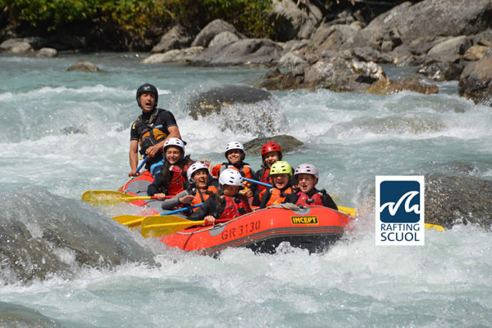 Rafting mit Logo